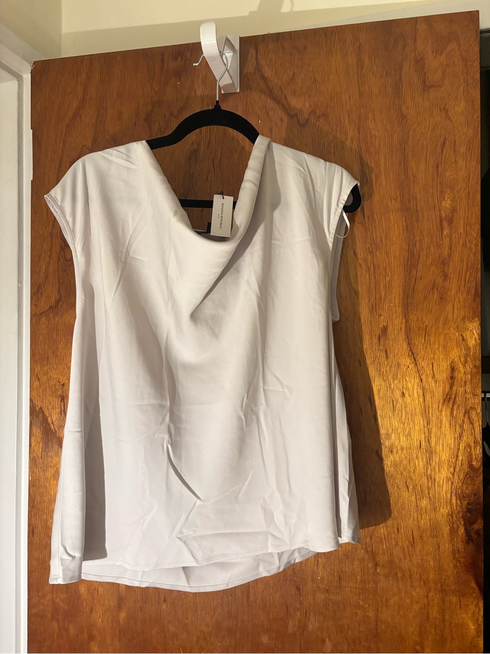 Women’s silver  Draped Neck Sleeveless Top